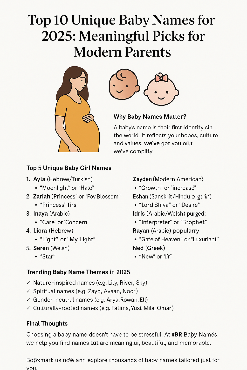 🌟 Top 10 Unique Baby Names for 2025 (USA Edition) – Meaningful Picks for Modern Parents